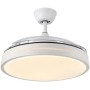 ABRILA TODOLAMPARA Ceiling fan with LED light DC motor SCORPION White Retractable Blades 107D