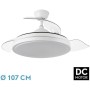 ABRILA TODOLAMPARA Ceiling fan with LED light DC motor SCORPION White Retractable Blades 107D