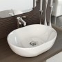 LEMONBATH Lavabo sobre Encimera Ovalado Blanco Brillo - Medidas 48 x 35 x 14 cm - Lavabo para colocar Sobre Encimera de Muebles