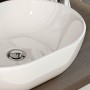 LEMONBATH Lavabo sobre Encimera Ovalado Blanco Brillo - Medidas 48 x 35 x 14 cm - Lavabo para colocar Sobre Encimera de Muebles