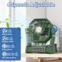 COZII Rechargeable Camping Fan, 20000mAh Table Fan, 4 Speeds USB Fan, Portable Fan with LED Light, Hanging Hook and Remote