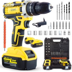 MAKTUL Taladro Percutor a Batería Potente 2x4000mAh 20V Destornillador Atornillador Eléctrico Multifunción Inalámbrico con