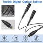 Hoembpn 0.3m Cable Divisor de Audio óptico Digital 1 en 2 Salidas,Adaptador de Toslink Digital Fiber 1 Macho a 2 Hembras para