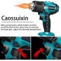 Caossuixin Pistola de calor inalámbrica con 2 baterías de 21 V, pistola de calor recargable para Makita con 3 boquillas, máximo