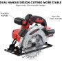 TEENO Sierra circular láser sin cable 4000 RPM con freno eléctrico, 2x2.0 AH baterías, 2X165mm cuchillas, profundidad de corte y