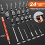 Taladro Percutor a Bateria 21V,2 x 2.0 AH Taladro Atornillador Bateria con,Atornillador Electrico 55Nm,23+3 Ajuste de Par,24