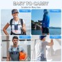 COZOME Portable Fan/Waist/Neck, Battery 3000 mAh 25 H Autonomy, Turbo 6600 RPM, 4 Adjustable Speeds Hands-Free for Hiking,