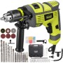Taladro de martillo, taladro de impacto eléctrico con cable de 710 W, portabrocas de metal de 13 mm, 0-3300 RPM, potente taladro