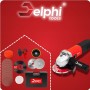 Delphi Tools - Amoladora angular (1500 W, 125 mm, regulación de velocidad, maletín, discos de corte y accesorios, arranque