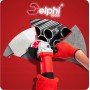 Delphi Tools - Amoladora angular (1500 W, 125 mm, regulación de velocidad, maletín, discos de corte y accesorios, arranque