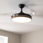 Cecotec Ventilador de Techo con Luz y Aspas Retráctiles EnergySilence Aero 4200 Invisible Steel. 30W, Motor DC, Diámetro 42",