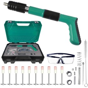 Pistola de Clavos para Hormigon Neumatica, Clavadora Hormigon, Nail Gun, Pistola de Impacto Clavos con 100 Clavos Redondos -
