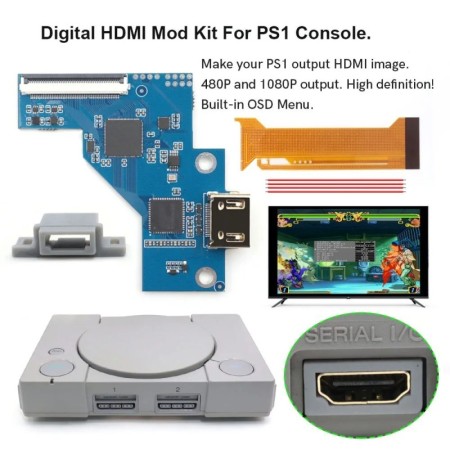 Hispeedido para PS1 Digital HDMI MOD Kit Digital a Digital HDMI Mod Ki