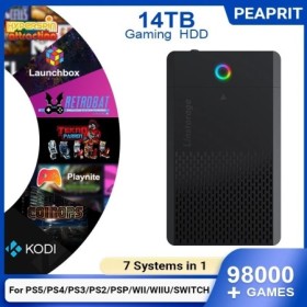 PEAPRIT HDD para juegos de 14TB con Hyperspin Launchbox Retrobat Playn