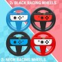 Orzly Pack De Dos Volantes para Usar con los Joy-con de Nintendo Switch – Negro [con luz indicando Jugador]
