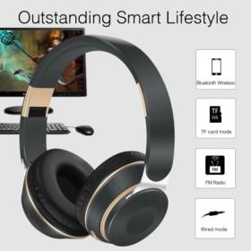 Auriculares estéreo Bluetooth populares, auriculares inalámbricos con 