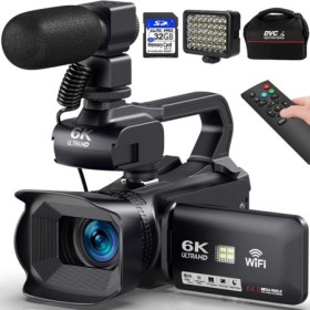 KOMERY-videocámara profesional YouTube, cámara profesional de 6K HD, v