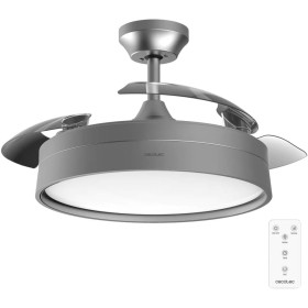 Cecotec Ventilador de Techo con Luz y Aspas Retráctiles EnergySilence Aero 4200 Invisible Steel. 30W, Motor DC, Diámetro 42",