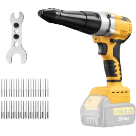 Pistola remachadora inalámbrica compatible con Dewalt de 18 V (sin batería), pistolas de tuerca de remache automáticas