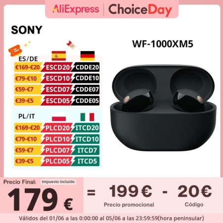 Auriculares SONY WF-1000XM5 inalámbricos, los mejores auriculares con 