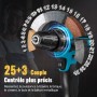 Taladro a Bateria 21V, Destornillador eléctrico con 32 Nm, 25+3 ajustes de par de apriete,Taladro Atornillador Bateria, LED Luz,