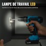 Taladro a Bateria 21V, Destornillador eléctrico con 32 Nm, 25+3 ajustes de par de apriete,Taladro Atornillador Bateria, LED Luz,