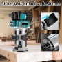 Fresadora Inalámbrica para Batería Makita de 18V, Herramienta Fresadora de Madera Inalámbrica de 6 Velocidades 800W 30000 RPM,