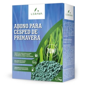 LERAVA® PRIMAVERA abono cesped primavera - 70m² - abono para cesped con protección fúngica y efecto a largo plazo - Césped