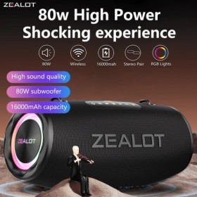 ZEALOT S87 Altavoz Bluetooth inalámbrico portátil para exteriores Subw