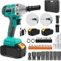 Llave de Impacto Inalámbrica, Brushless 1/2" 1000Nm Llave de Impacto Eléctrica con 7 Enchufes, Pistola de Impacto Bateria de par