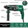 Taladro Percutor con cable SDS Plus 950W STANEW, Martillo perforador con 0-1150RPM/5100BPM con 4 funciones y embrague de