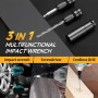 Llave de Impacto Inalámbrica, Brushless 1/2" 1000Nm Llave de Impacto Eléctrica con 7 Enchufes, Pistola de Impacto Bateria de par