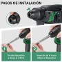 Taladro Percutor con cable SDS Plus 950W STANEW, Martillo perforador con 0-1150RPM/5100BPM con 4 funciones y embrague de