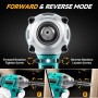 Llave de Impacto Inalámbrica, Brushless 1/2" 1000Nm Llave de Impacto Eléctrica con 7 Enchufes, Pistola de Impacto Bateria de par