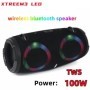 Altavoz Bluetooth portátil resistente al agua de 100W de alta potencia