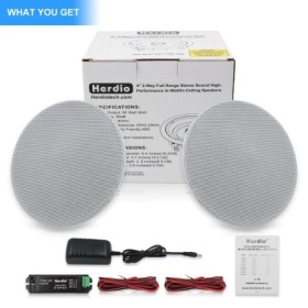 Herdio Altavoz Bluetooth de techo estéreo bidireccional de montaje emp