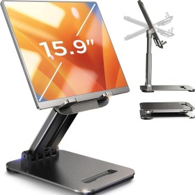 LISEN Soporte Tablet de iPad Mesa Ajustable, 4,7-12,9" Atril Tablet Stand para Ebook Kindle, iPad 11th 10th Air Mini Pro 2024