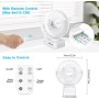 ELZO USB Fan, 12000mAh Silent Mini Portable Personal Rechargeable Table Fan with 3 Speeds/LED Light, 360° Rotation, Power Bank,