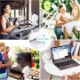 ELZO USB Fan, 12000mAh Silent Mini Portable Personal Rechargeable Table Fan with 3 Speeds/LED Light, 360° Rotation, Power Bank,