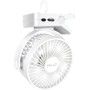 ELZO USB Fan, 12000mAh Silent Mini Portable Personal Rechargeable Table Fan with 3 Speeds/LED Light, 360° Rotation, Power Bank,