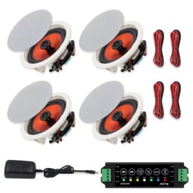 Herdio 4 Uds 6,5 "600 vatios altavoces de techo Bluetooth con cable si