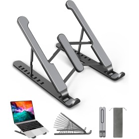 AOVUYCK-Store Soporte Portátil, 8 Ángulos Ajustable Ventilado Elevador Portátil, Laptop Stand con Plástico ABS, Silicona