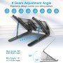 AOVUYCK-Store Soporte Portátil, 8 Ángulos Ajustable Ventilado Elevador Portátil, Laptop Stand con Plástico ABS, Silicona