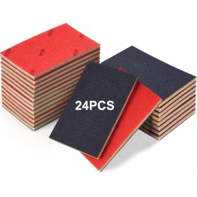 UptVin 24 Piezas Esponja de Lijado, Esponja de Lija Húmeda y Seca 180-4000 Esponja Abrasiva para Madera Metal Pintura Reparación