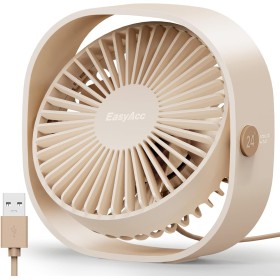 EasyAcc Portable USB Quiet Fan, Mini Table Fans with 3 Speed, 360° Vertical Rotation, Small Powerful for Sleeping, Office, Sleep