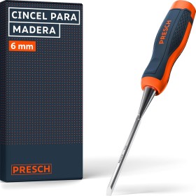 Presch Cincel para madera 6mm - Perfectamente afilado para uso inmediato - Profesional con ángulo de cuña de 25° - Robusta