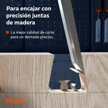 Presch Cincel para madera 6mm - Perfectamente afilado para uso inmediato - Profesional con ángulo de cuña de 25° - Robusta