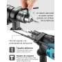 TEENO Taladro percutor con cable 710W con 20 accesorios, perilla de velocidad variable,Velocidad Variable 0-2.800 rpm， mango