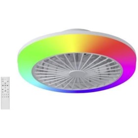 azorex Modern LED Ceiling Fan, DC Motor 20W, Dimmable RGB Light 42W, 6 Speeds, Remote Control and Timer, Silent Design 7 Blades