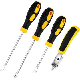 Labmilon 4 Piezas Extractor de Uñas, Removedor de Grapas Tapiceria, Quitagrapas Palanca, Tachuelas para Tapicero Herramienta de